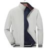 Men's Reversible Windproof Jacket: Double-Sided Wear, Casual, Loose Fit, Plus Size, Single-Layer for Spring & Autumn.