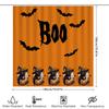 Halloween-Themed Shower Curtain With Boo Lettering And Spooky Cat Designs For Haunted House Decor In Bathroom Accessories