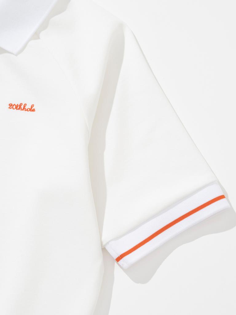 20TH HOLE Women'S Raglan Yokko Short Sleeve Collared T-Shirt [Orange]