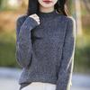 Temperament Velvet Heather Yarn Sweater - Women's Soft, Skin-Friendly Thick Knit Half-High Collar for Autumn