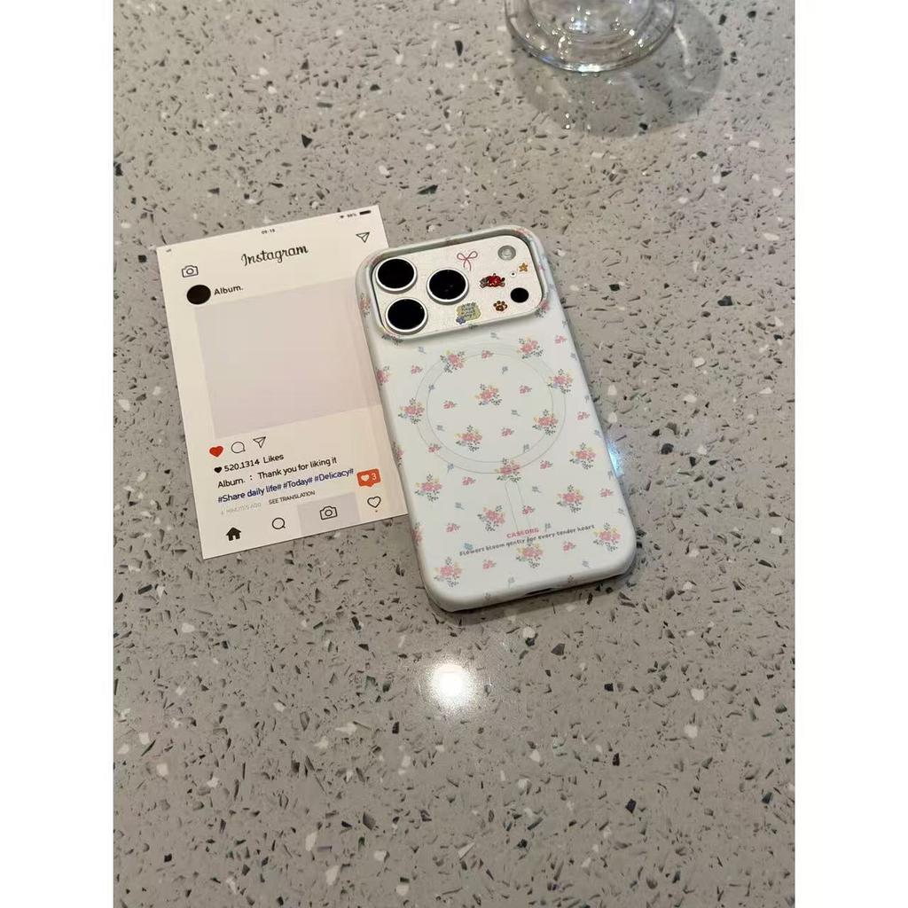 Cute Floral Baby Elephant Wearing Skirt Magnetic Attraction Is Suitable for Iphone17promax Apple New Mobile Phone Case Anti-drop