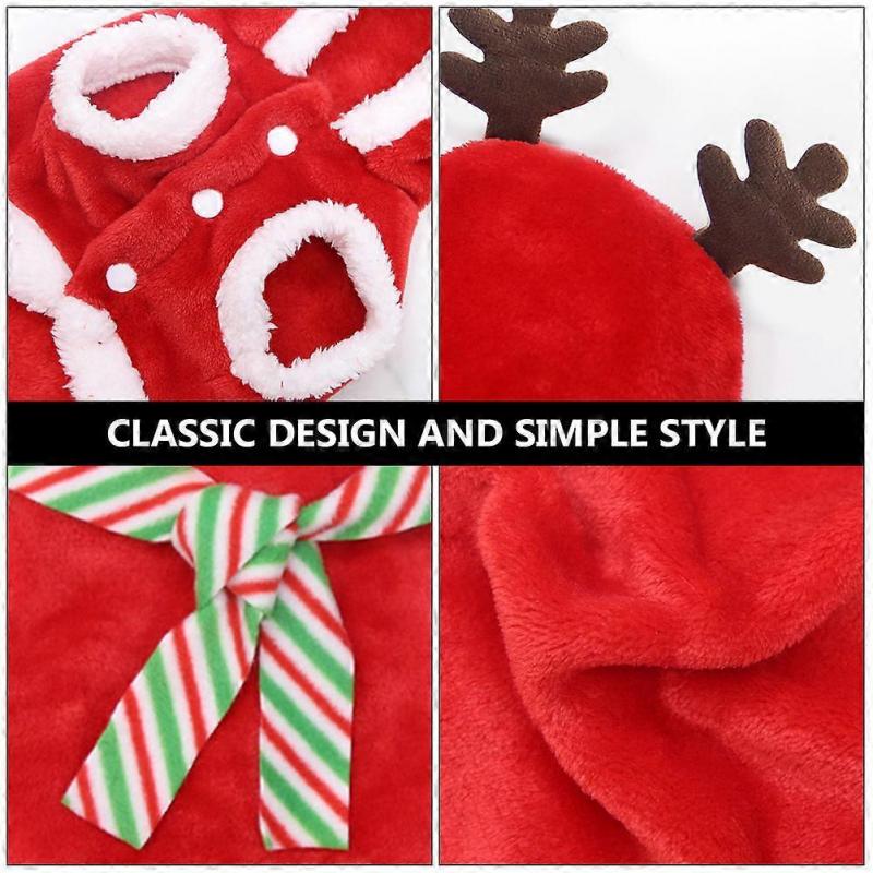 Christmas Pet Costume Dog Clothes for 1Set Puppy Cosplay Xmas Outfit with Scarf
