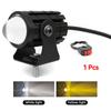Motorcycle LED Headlight Spotlight Projector Lens Dual Color Super Bright Driving Light Auxiliary Lamp Moto Scooters Accessories
