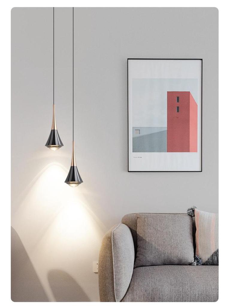 Minimalist Italian-Style Adjustable Pendant Light for Bedroom, Entryway, or Dining Room.