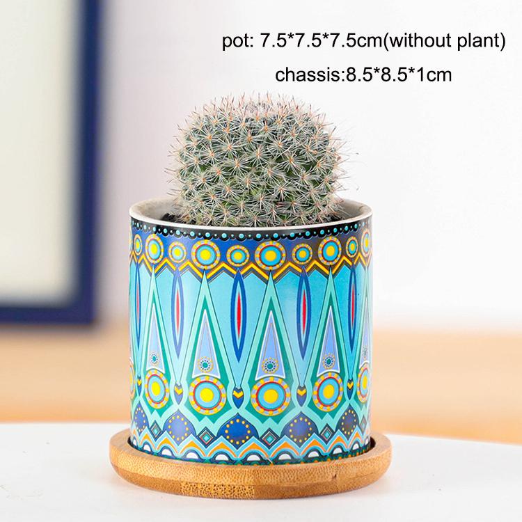 China Manufacturer Multi Color Cylinder Succulent Plant Pot Flower Pot Ceramic for Smart Home Decor