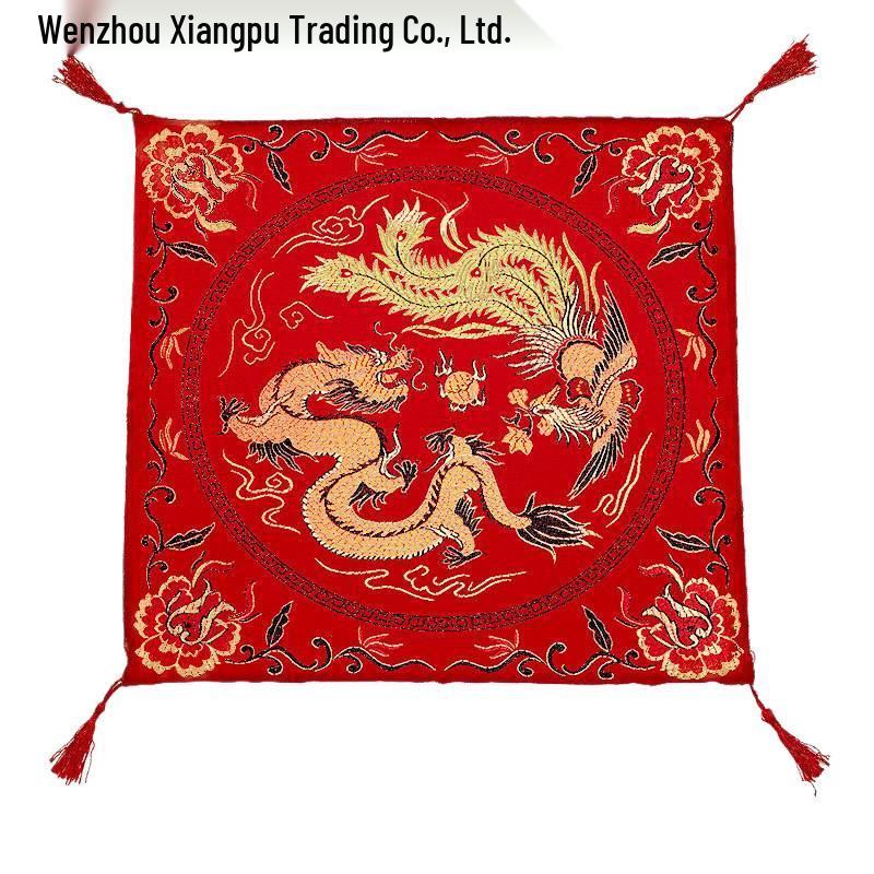 Double Happiness Wedding Kneeling Pad Set – Red Sitting Cushion for Tea Ceremony and Worship Rituals