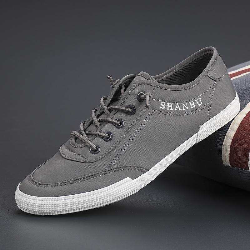 2025 Summer Men's Breathable Canvas Shoes - Korean Style Versatile Casual White Sneakers