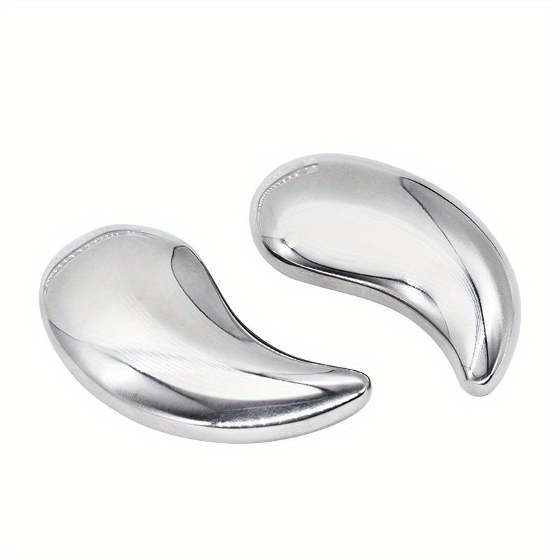 

1 Pair of Reusable Stainless Steel Eye Masks - Designed for Both Hot and Cold Relaxation, Portable and Travel Friendly срібний