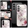 Soft TPU Case For Samsung Galaxy S25 S24 S21 FE S24 S22 S23 Ultra S22 Plus S25 Edge Pink Flowers Patterned Lanyard Phone Cover