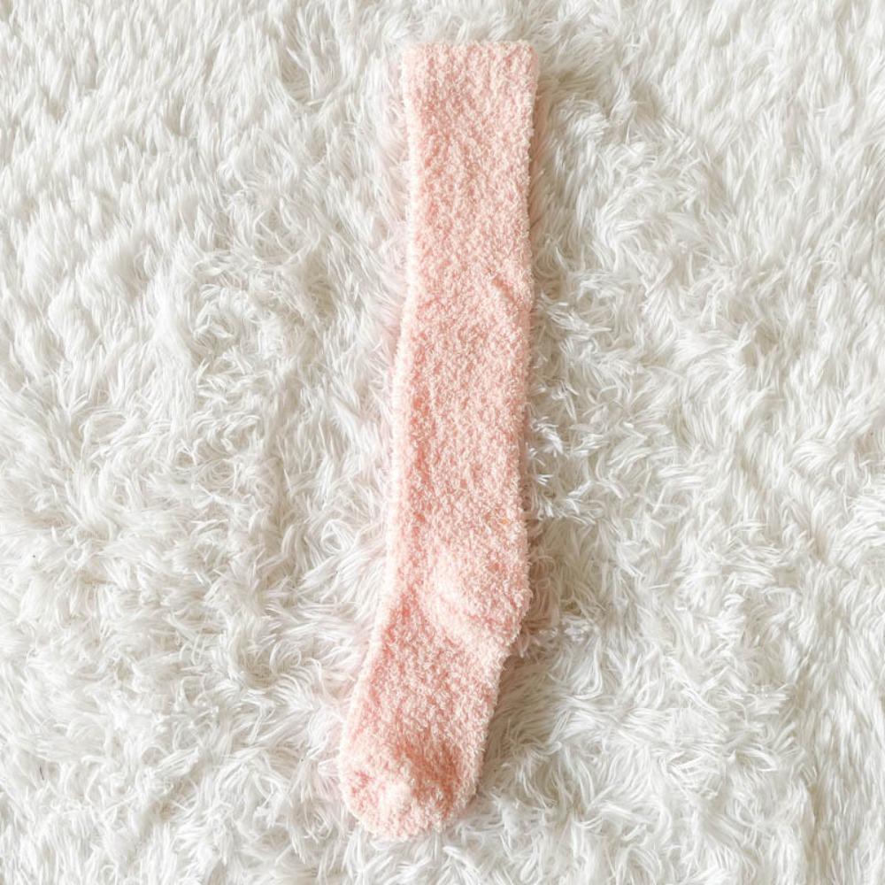 Coral Velvet Long Tube Socks Thick Fabric Warm Winter Socks Preppy Solid Color Stockings For Women