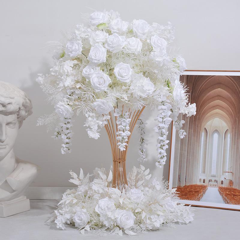 40-80CM Hot Selling Floral Flower Balls Misty Hydrangea Rose Blend Eye Catching for Table Settings and Iron Frame Vase Decor