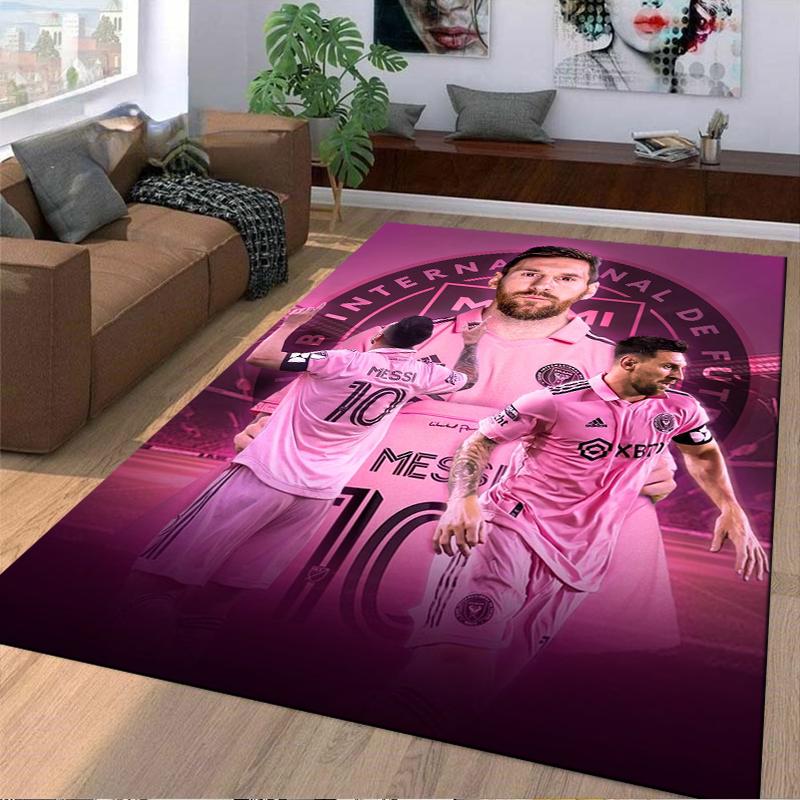 Soccer Player Pink Designed floor mat, suitable as a non-slip mat for the living room or bedroom sofa