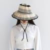 Women Plaid Foldable Sun Hat Lightweight Casual Pleated Wide Brim Hat for Outdoor Activities Travel Beach Daily Use