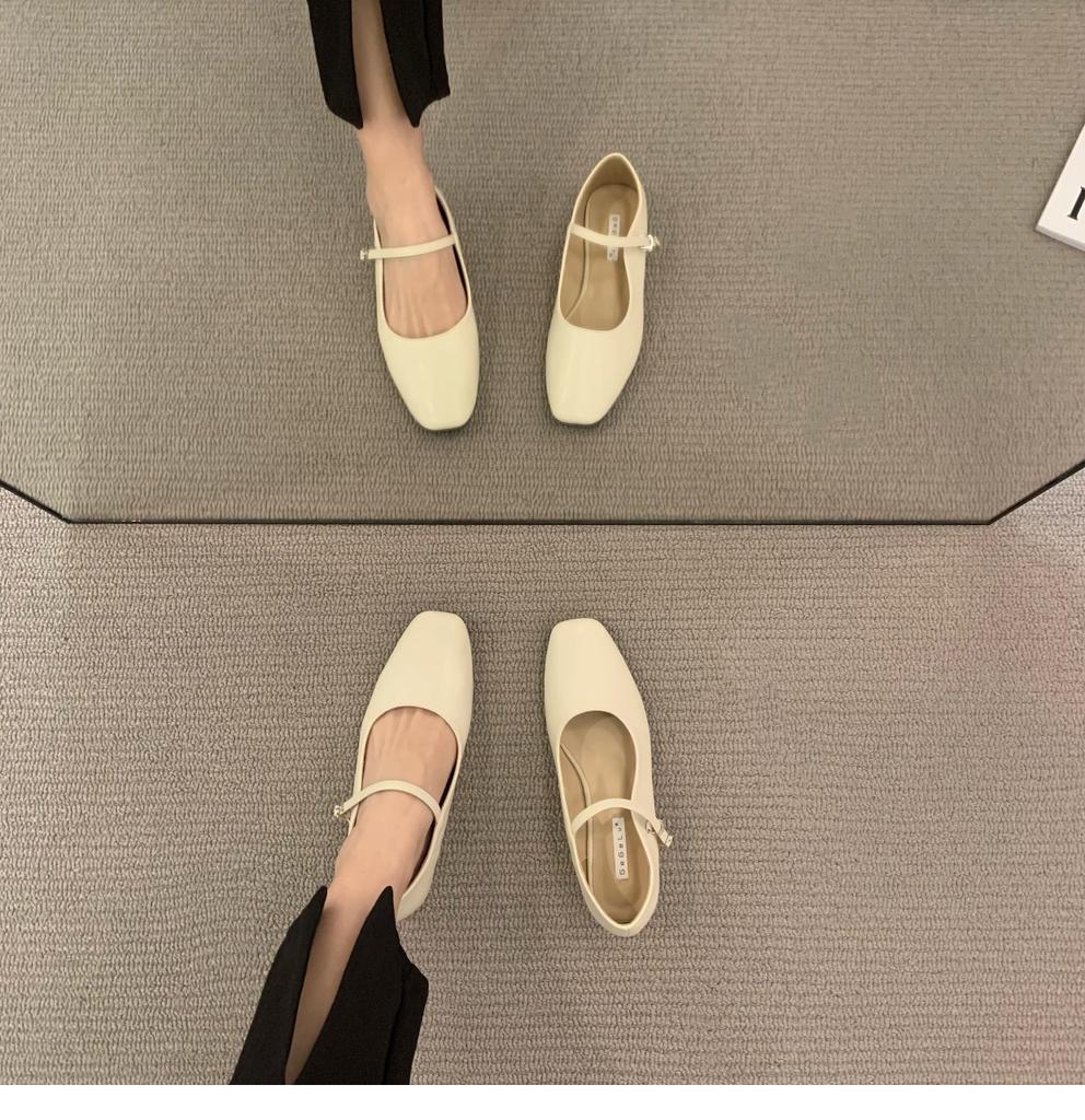 Fashion Flat Shoes for Women 2025 Spring and Autumn French Square Toe Silver Mary Jane Plus Size Women's Shoes Zapatos Mujer ladies