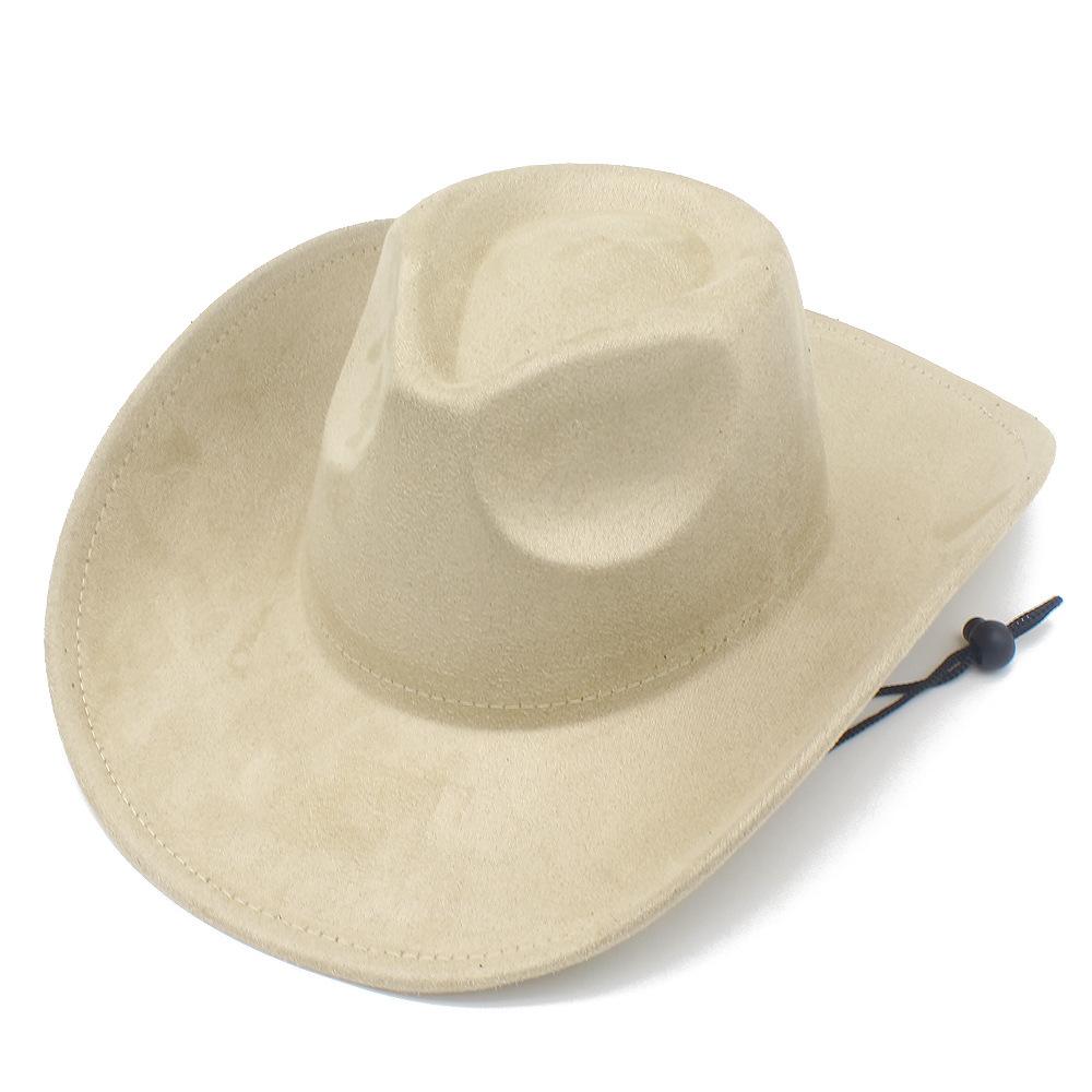 Retro British Style Western Cowboy Hat Fashionable Warped Edge with Windbreak Rope Tibetan Top Hat Men's and Women's Outdoor Mountaineering Hat
