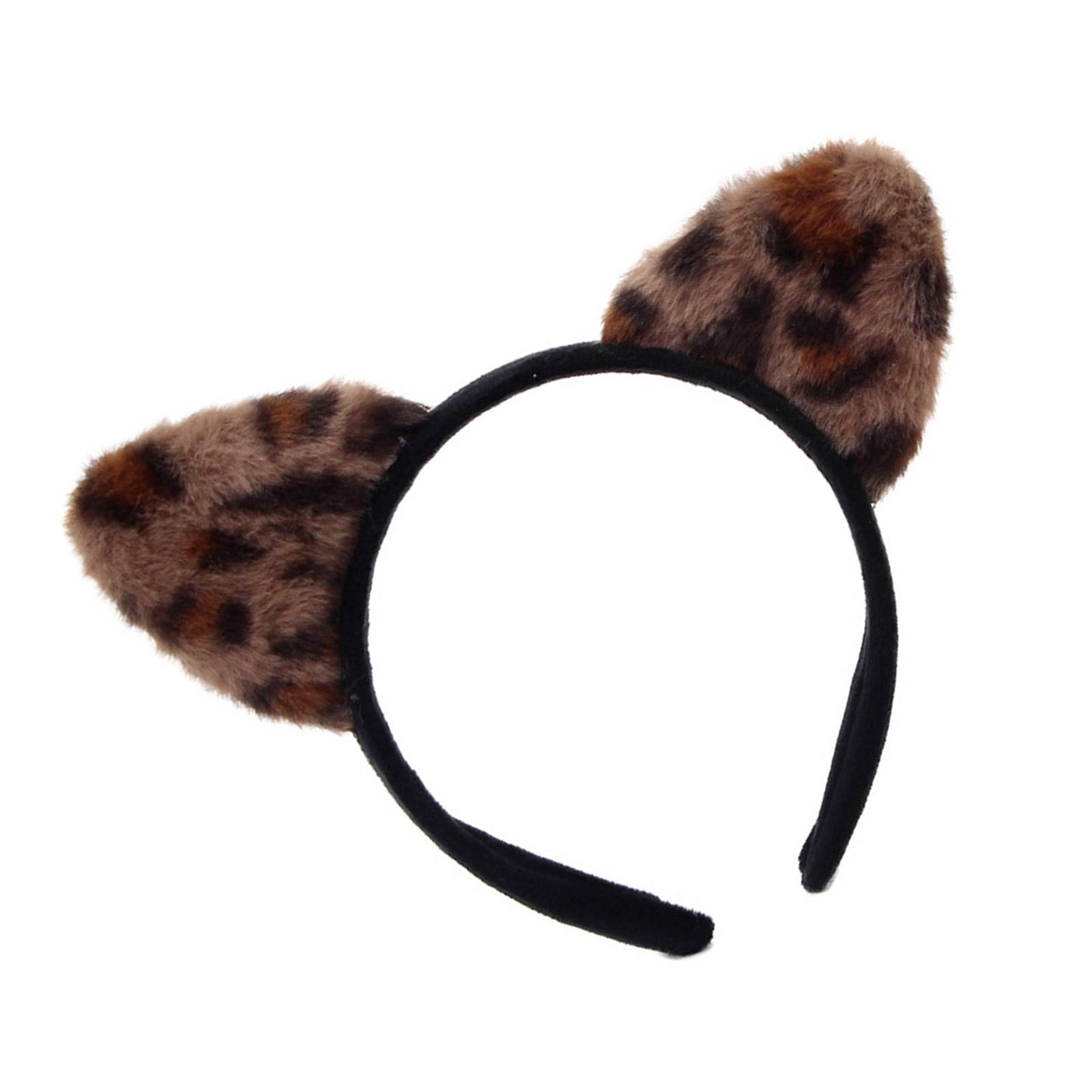 

Повязка на голову с кошачьими ушками с животным принтом для женщин и девочек, косплей, обруч для волос, реквизит для музыкального фестиваля, праздничной вечеринки, макияж, повязка для волос темно-синий