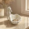 Jewelry Organizer Holder, Seahorse Shape Storage Tray, with Wave Shell 3D Printed Tray Groove Design, for Rings Necklaces Earrings Dressing Table