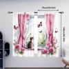 2Pcs Cat on the windowsill print curtains,suitable for bedroom,living room kitchen decoration,home decoration,window decoration