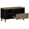 VidaXL TV Cabinet Black 80x33x46 Cm Solid Mango Wood, TV Bench, TV Stand, Multimedia Cabinet, TV Buffet, Hi-fi Cabinet, 4017809