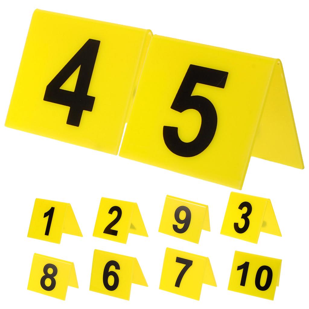 10 Pcs Signage Evidence Marker Number Multi-Function Desktop Floor Acrylic Game Supply Office