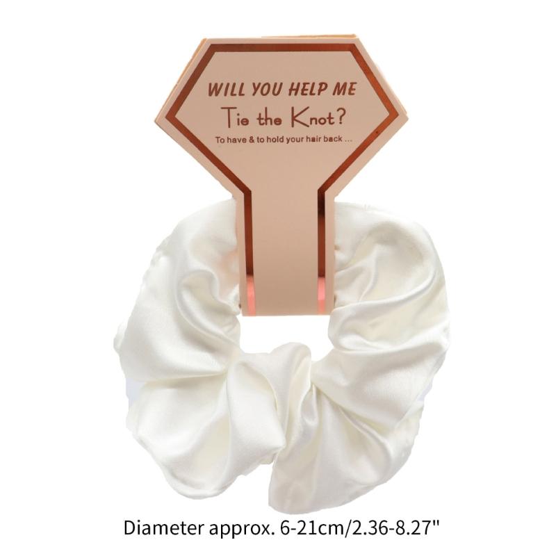 Satin Haargummis Großer Haarknoten Scrunchy Brautjungfern Hochzeitsfeier Geschenk