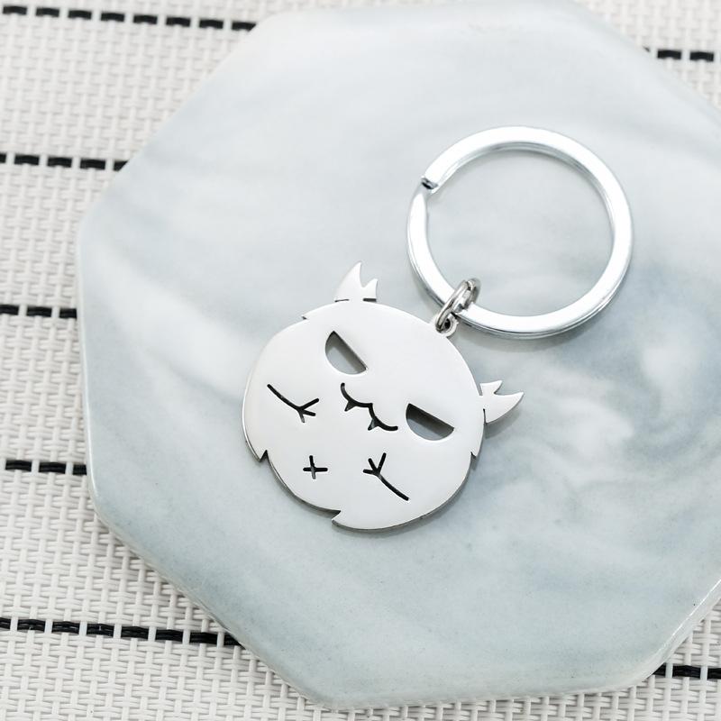 Cute Little Devil Stainless Steel Keychain INS Cartoon Style Fashion Backpack Pendant Practical Party Gift