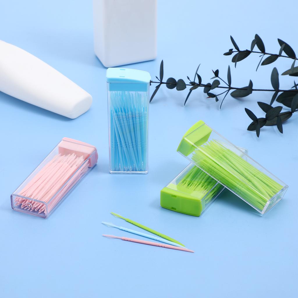 200 Pcs Toothpicks Interdental Brush Teeth Cleaning Tools Stainless Steel Gum Travel