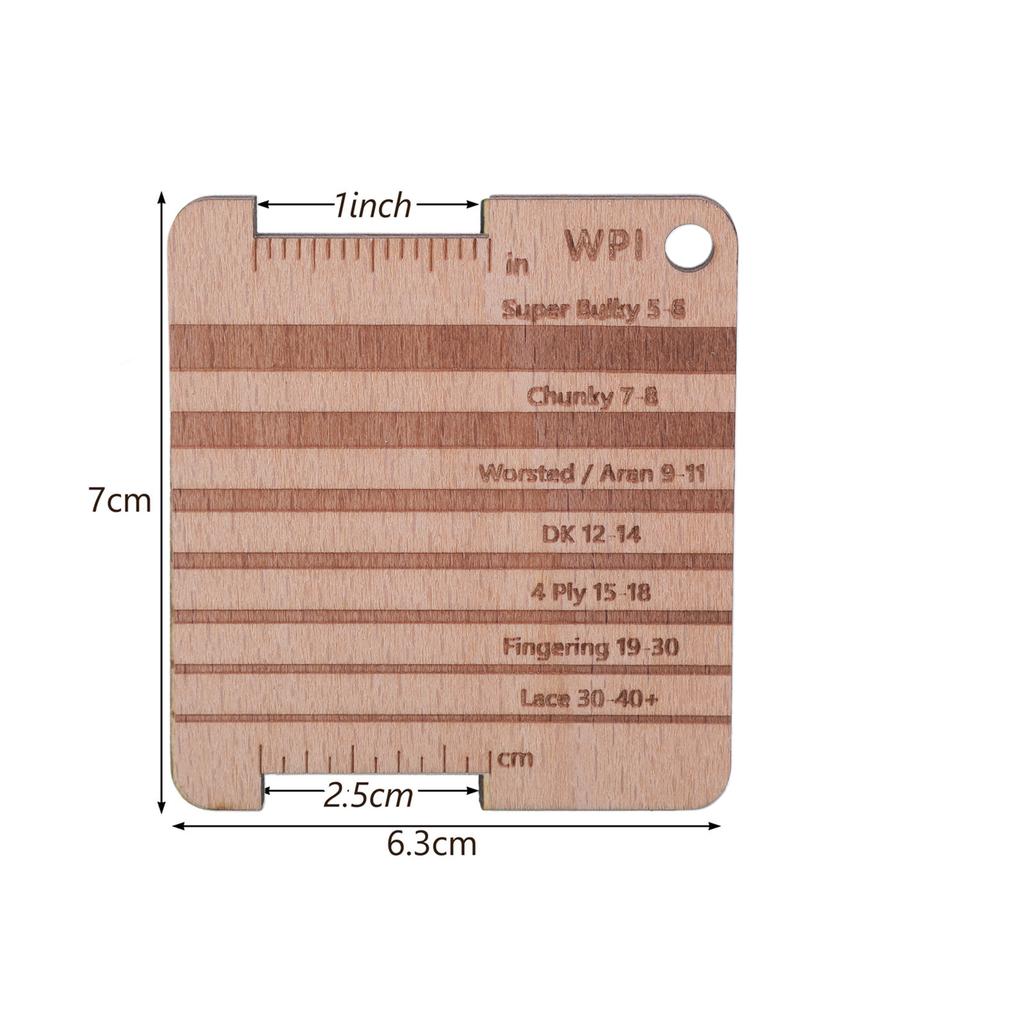 Wood Knitting Yarn Gauge Ruler Knitting Needle Gauge Knitting Ruler Tool Set for Measuring Knitting Crocheting Project