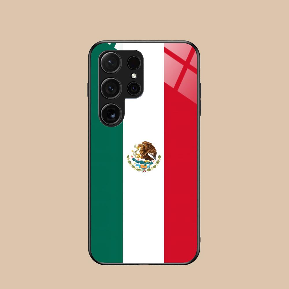 Mexico Flag Mobile Cell Phone Case for Samsung Galaxy S26 S25 S24 S23 S22 S21 S20 Note20 Plus FE Ultra Glass Colorful Cover