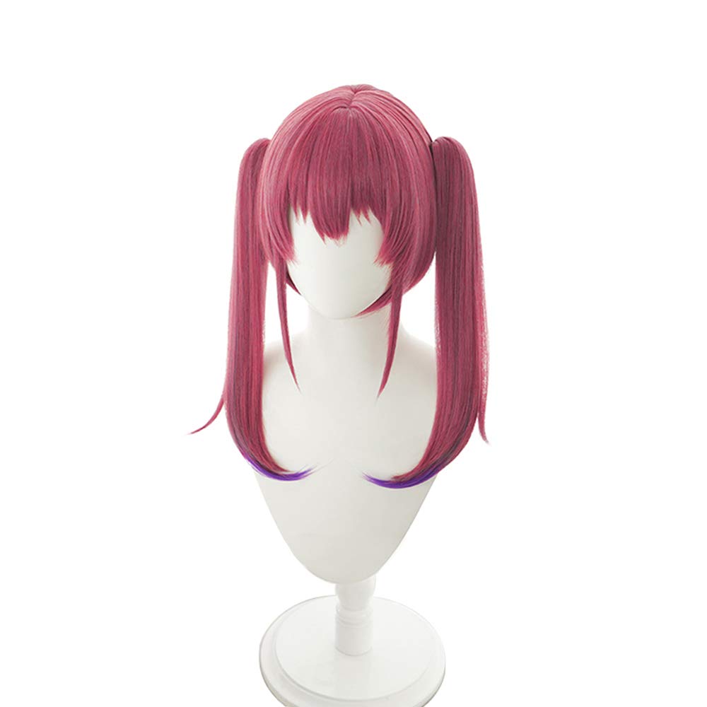 cosplay with twin tails and Perfect for parties and Includes 3 bonus a dedicated and a memo Heat-resistant wig, "Second Castle," red, buns. disguises.