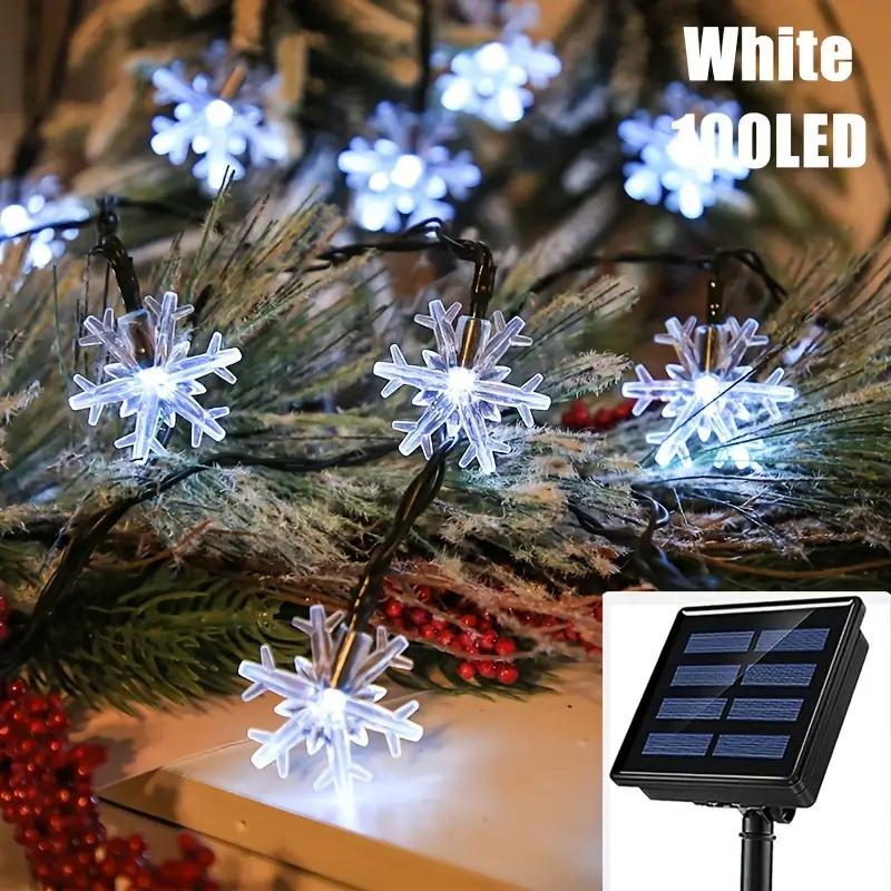 

12M Solar Snowflake String Lights 100LEDs 8 Modes Fairy Lights Garland Outdoor New Year Christmas Tree Home Garden Decor Lamp
