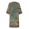 Dresses For Womens Vintage Print Tunic Waisted Midi Dress Summer Casual  Half Sleeve Dress