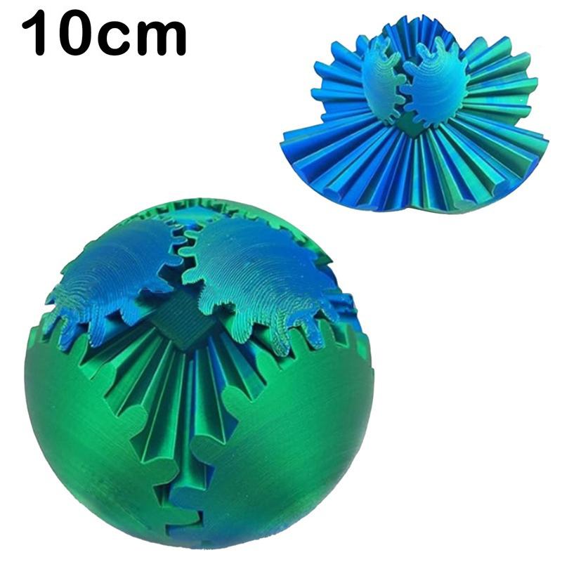Gear Ball 3d-trykt Gear Ball Spin Ball Cube Fidget Toy Perfekt for stress og angst Avslappende deformasjon Gear Ball Skrivebordsleke
