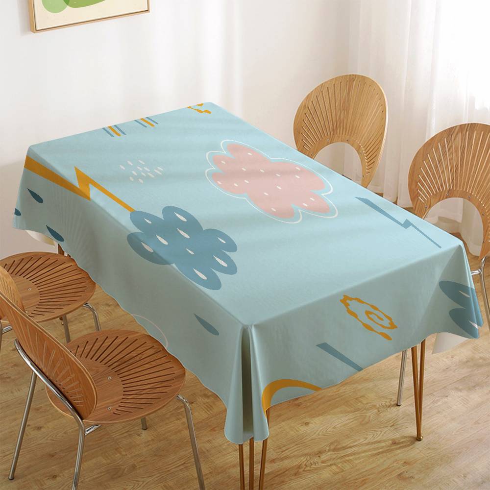 Cute Cartoon (Dinosaur/Cat/Rabbit) Elegant Rectangle Tablecloth - Easy Care For Weddings, Banquets & Formal Events