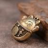 Brass Lucky Cats Charm For Wealth Home Office Decoration Travel Accessory Gift