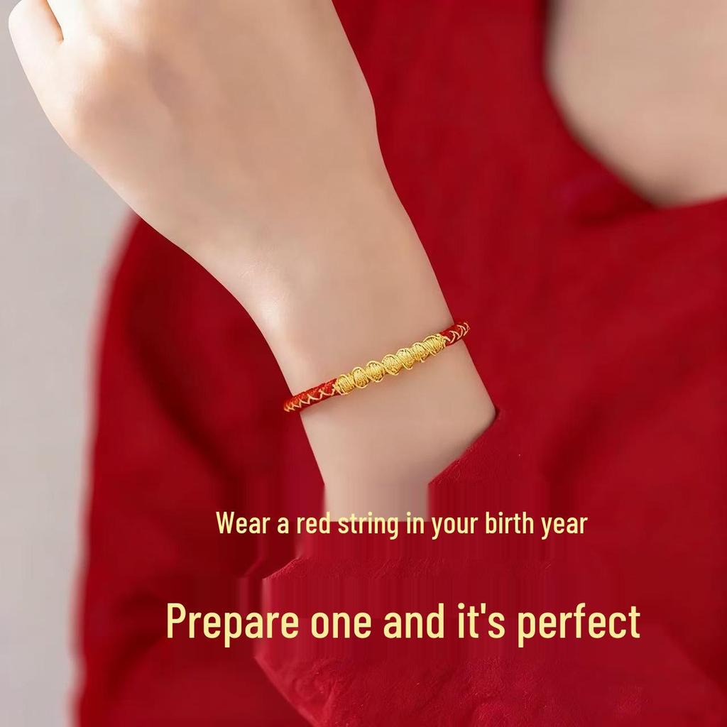 Red String Hand-Woven Ethnic Horse Year Bracelet - Unisex New Year Gift