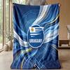 Uruguay Football Printed Flannel Blanket Skin Friendly Warm Decorative Throw for Indoor Couch Bed Daily Use