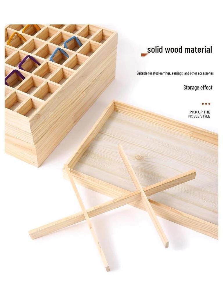 Solid Wood Jewelry Display & Storage Tray for Bracelets, Bangles, and Loose Beads.