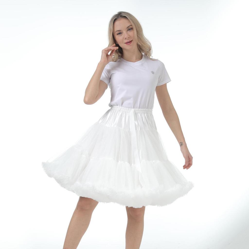 Adult Lolita Super Puffy Hexagonal Mesh Skirt Petticoat for Cosplay Dance