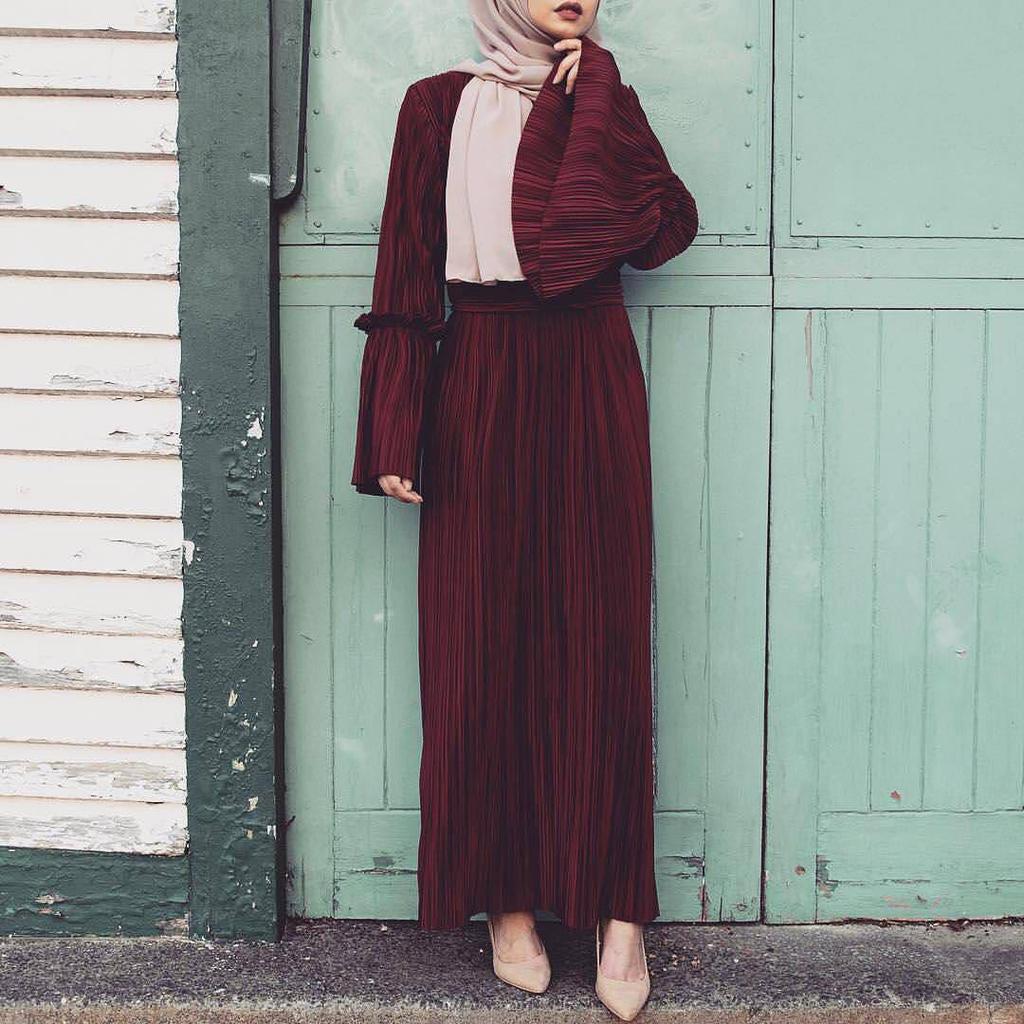 LR99 Slimming Pleated Robe Dress