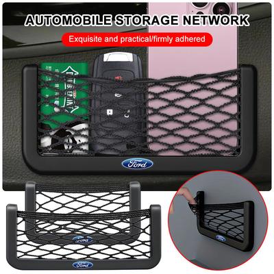 Car Net Bag Phone Holder Storage Net Box Pocket Organizer Auto Accessories For Focus MK3 Ranger Fiesta S-Max Mondeo MK4 Kuga