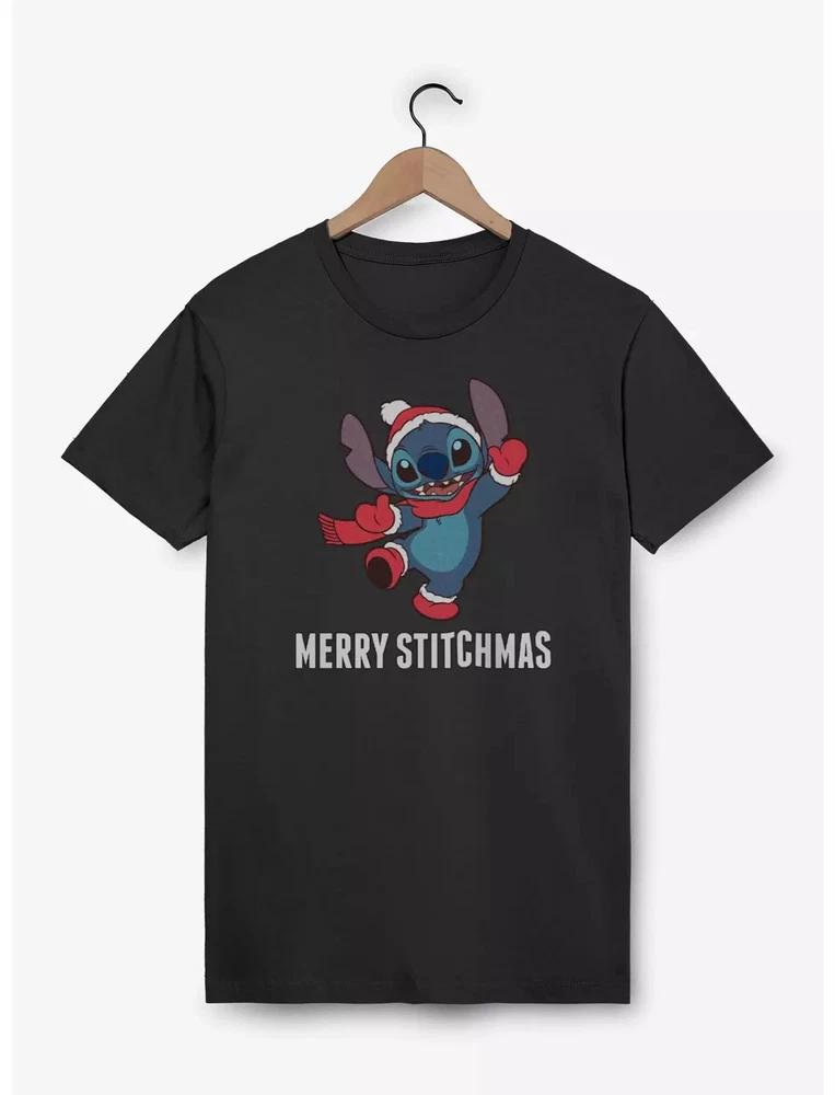Lilo Stitch Merry Stitchmas Black TShirt S
