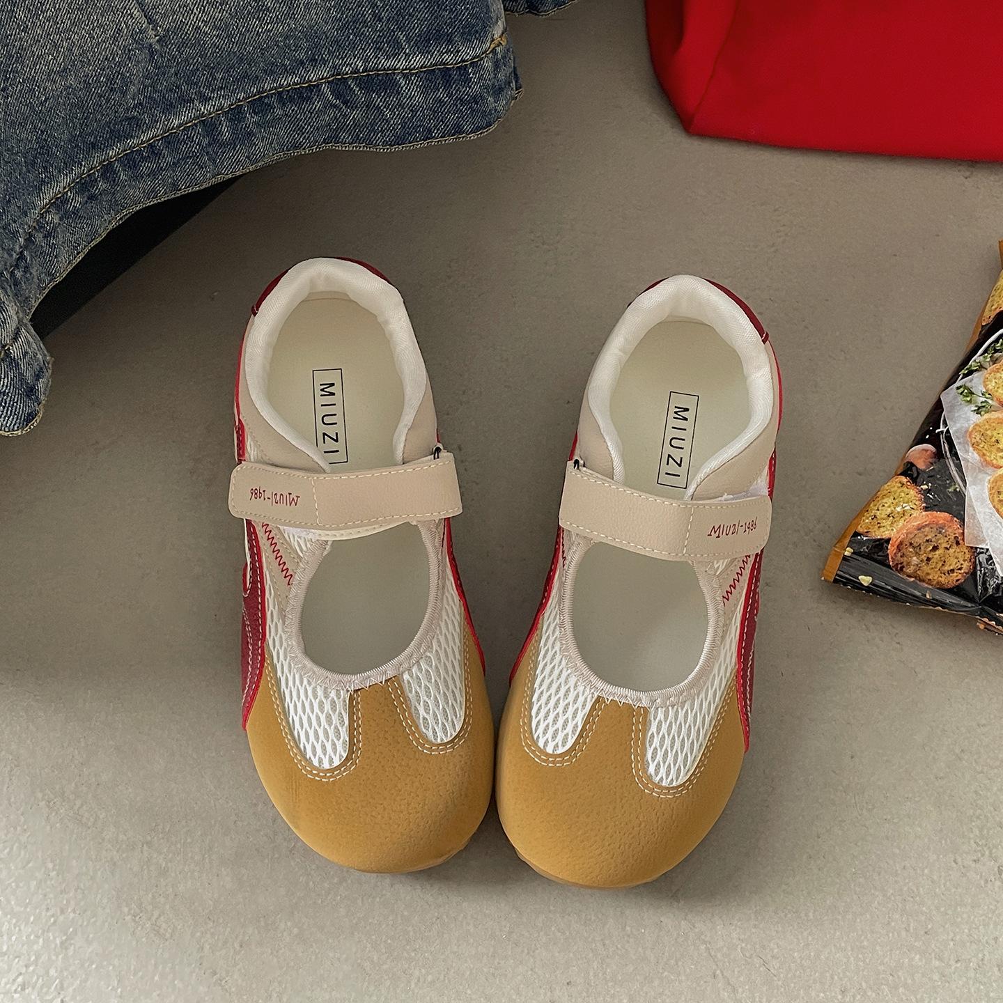 

Желтые ретро универсальные туфли на плоской подошве с внутренней платформой для увеличения роста, морально-волевой подготовки, женские 2025, новые летние, туфли Мэри Джейн с мелким вырезом для юбки 35 красный