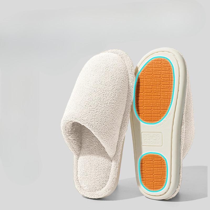 Stille bomullssko, tykksålede sklisikre tøfler for kvinners innendørs hjemmebruk