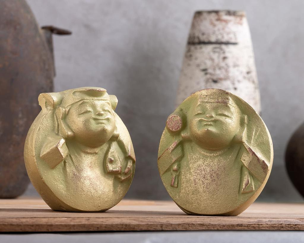 Two Gods of Ebisu and Originally created by Nitten sculptor Sotaro Buddhist one of the Seven Gods of Takaoka Fortune Daikokuten. Saegusa. statue,