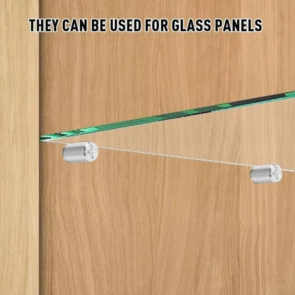 100Pcs Wardrobe Cabinet Glass Partition Nails Cross Self-tapping Screw with Rubber Sleeve Screw Plate Support Partition Bracket