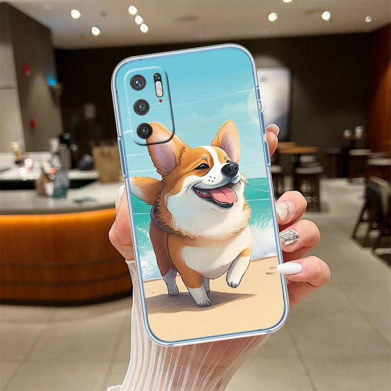 RE20 Niedlicher Corgi Hund Transparente Handyhülle für Motorola Moto G7 G8 G9 G84 G85 G73 G24 G15 Z2 Play Power Plus