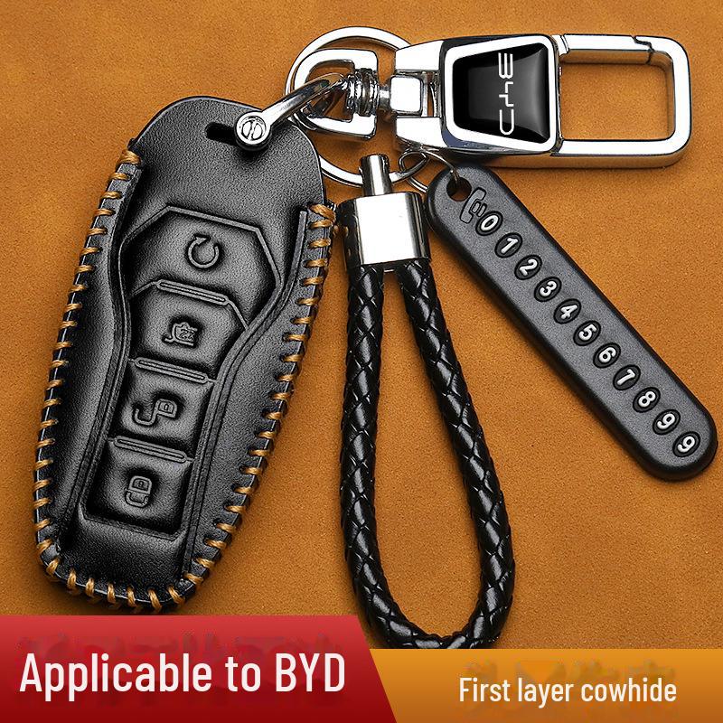 BYD Han DMI, Yuanqin Plus, Song Pro, Tang, Destroyer 05 Leather Car Key Cover