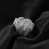 THE BLING KING Anelli Segno Dollaro Completamente Pavimentati Con Zirconia Cubica Punk Anello Gioielli Hiphop Per Uomini Donne Regalo Festa