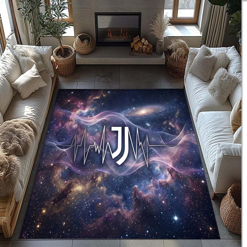 Juventus FC Printed Flannel Area Rug Non Slip Soft Polyester Floor Carpet Indoor Decor Mat for Bedroom Living Room Sofa
